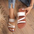 thumbnail image 2 of AVEKI Sandales Plates de Plage pour Femmes Large Entrecroisée String Slip on Slides Sandales Été Confortables Pantoufles d'Extérieur Intérieures 0517M, 2 of 3