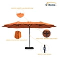 thumbnail image 2 of Clihome  15 Ft Umbrella Outdoor Rectangular Crank Market Umbrella with Base Orange, 2 of 5