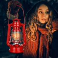 thumbnail image 2 of 2 Pcs Hurricane Lantern 10 Inch Original Oil Burning Lantern Vintage Hanging Oil Lamp Outdoor Indoor Decorative Kerosene Fuel Lanterns for Camping Home Patio(Red), 2 of 7