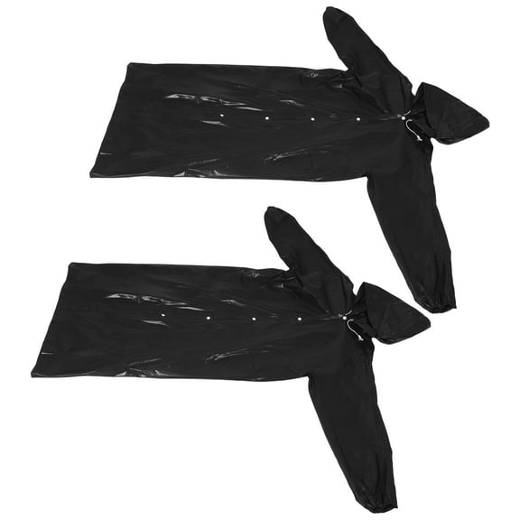 Worgeous 2 Pcs Raincoat Reusable Rain Poncho Portable Eva Rain Coats Waterproof Rain Jackets With Hood For Men Women Adults Outdoor Hiking Cycling Black