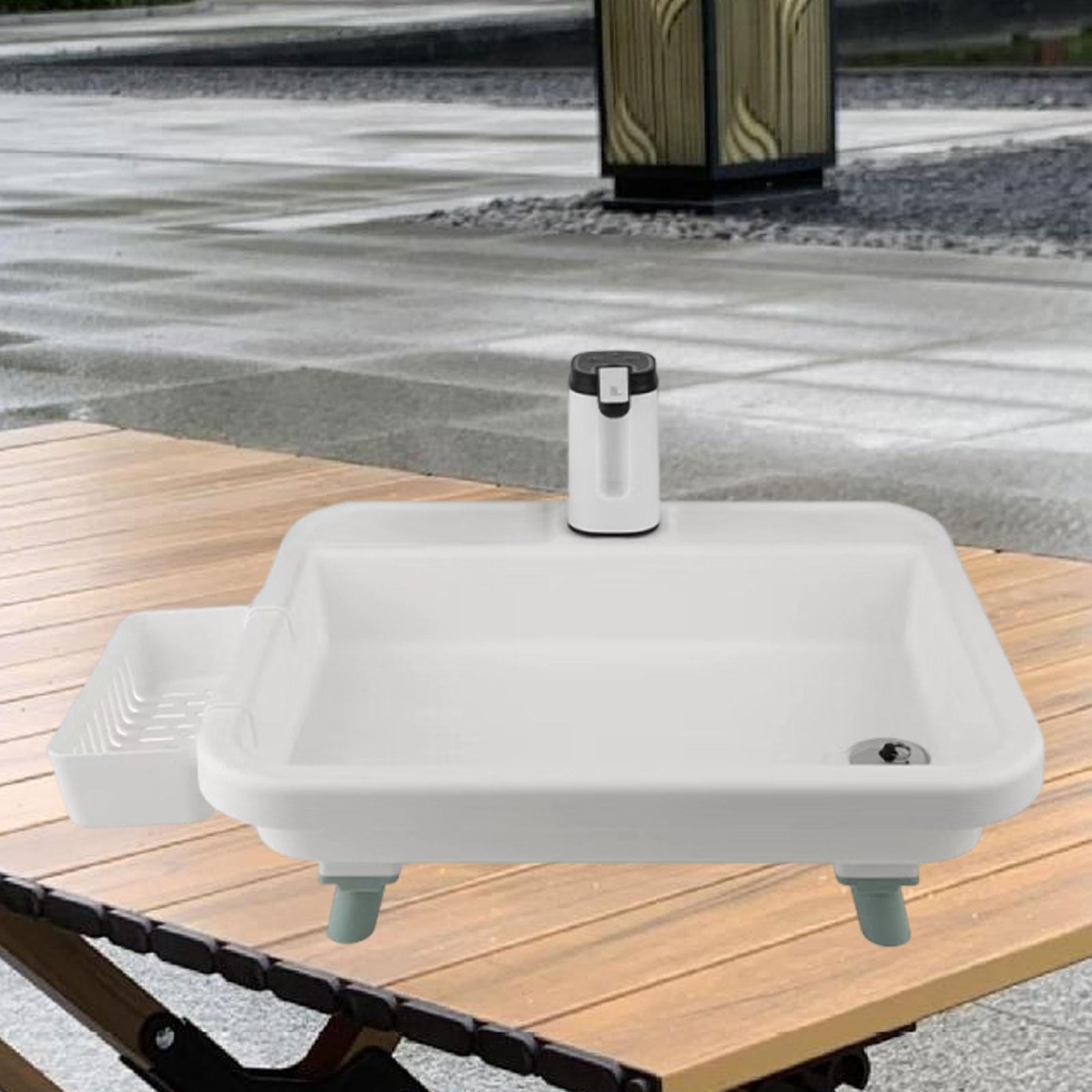Axioma Outdoor Portable Sink Mobile Hand Wash Station Easy Setup Convenient with Electronic Faucet for Workshops Family Use Camping White