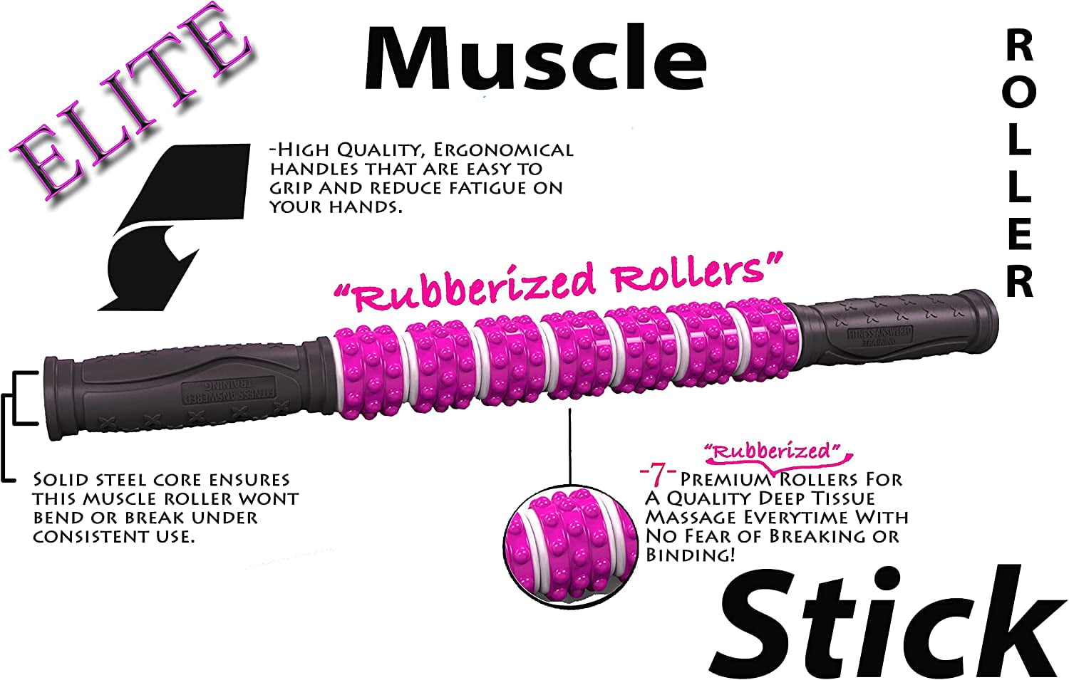 The Muscle Stick Elite Soft Massage Roller - Pink