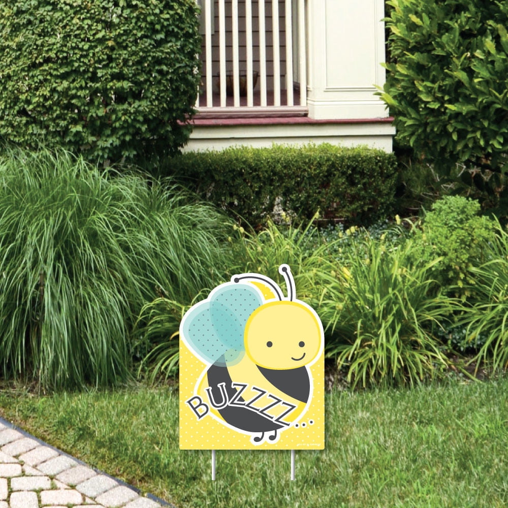 Big Dot of Happiness Honey Bee - Outdoor Lawn Sign - Baby Shower or Birthday Party Yard Sign - 1 Piece