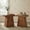 Walnut, variant on Finmind Solid End Table, 23.6" Wood Side Table with Trapezoid Base for Small Spaces, Living Room, Easy Assembly, Espresso