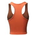 thumbnail image 3 of A2Y Women's Basic Cotton Casual Scoop Neck Cropped Racerback Tank Tops Ash Copper XL, 3 of 5