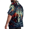 thumbnail image 3 of Love Men's Short Sleeve Beach Shirts Poplin Spread Collar Tops Casual Printed Button Down Summer Unisex, 3 of 6