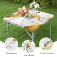 thumbnail image 4 of White Marble Gold Spot Pattern Square Fitted Tablecloth with Elastic Edge,Square Table Cover,Washable Elastic Table Cover for Home Kitchen Party Decor 34"x34", 4 of 6