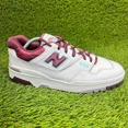 thumbnail image 1 of New Balance 550 Mens Size 10.5 White Burgundy Athletic Walking Shoes Sneakers, 1 of 6
