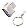 thumbnail image 1 of Nueva llegada Mini alta velocidad de transmisión USB 3.1 Teléfono Cámara TF Lector de tarjetas de memoria Adaptador OTG Puerto tipo c Estaciones de acoplamiento para portátiles Plata con cadena, 1 of 6