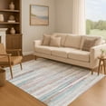 thumbnail image 7 of Addison Rugs Mayfield Premium Machine Washable Transitional Stripes Teal Rectangle Rug, 10' x 14', 7 of 7