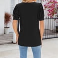 thumbnail image 3 of Women's New Spring And Summer Round Neck Shirt Popular Button Decoration Short Sleeved T Top Casual T Shirt for Women Womens T Shirts Casual Short Sleeve Tee Shirt Women Womens Athletic Shirts Short, 3 of 7