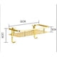 thumbnail image 2 of No Drilling Shower Shelf, Square Bathroom Shelf Wall Shelf for Bathroom Storage Small Wall Mounted Shower Basket with Hooks (2 Tiers, Champagne Gold), 2 of 5