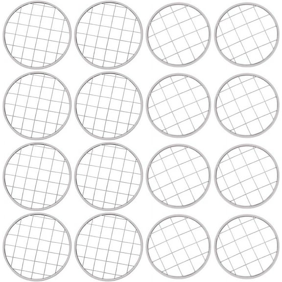 16PCS 2 Sizes Metal Flower Lid Insert Mason Jar Frog Lids Insert Square Grid Organizer Floral Glass Bottle Vase Covers Arranging Supplies for Regular Mouth Mason Canning Jars Metal Platinum