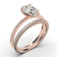 thumbnail image 3 of Gorgeous Minimalist 2.00 Carat Oval Cut Diamond Moissanite Engagement Ring, Floral Wedding Ring, One Matching Band in 10k Solid Rose Gold, Gift For Her, Promise Ring, Anniversary Ring, 3 of 4