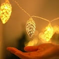 thumbnail image 5 of EWASWON Christmas Christmas Pinecone Light String, 200cm LED Battery Operated, Golden Pinecone Decor, Warm White Lights, Indoor Outdoor Xmas Tree Party Decorations, 5 of 8