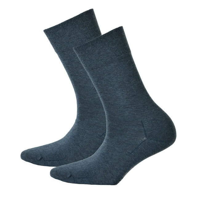 Hudson 2 pares de calcetines de mujer, medias de algodón Relax, cinturilla Comfort, Unicolor Marina Melange 39-42