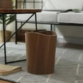 thumbnail image 3 of Cubo de basura redondo de madera maciza de 9 litros para el hogar, la cocina, la oficina, el hotel y el dormitorio. madera 1 ola, 3 of 8