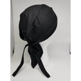 thumbnail image 6 of Black Biker Cap w/ SWEATBAND Bandana Head Wrap Medical/ Skull Cap Doo Rag Durag, 6 of 8