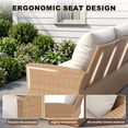 thumbnail image 5 of UDPATIO Wicker Patio Furniture Set, 5 Piece Outdoor Sectional Conversation Sets, Yellow PE Rattan Patio Sofa Set for Balcony, Backyard, Beige, 5 of 8