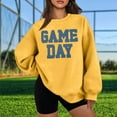 thumbnail image 3 of jobturf Football Sweatshirts for Women Game Day Letter Graphic Sweatshirt Soft Fleece Y2k Long Sleeve Crew Neck Pullover Tops L, 3 of 5
