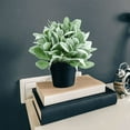 24 Pcs Artificial Flocked Lambs Ear Greenery Stems Faux Lamb's Decor ...