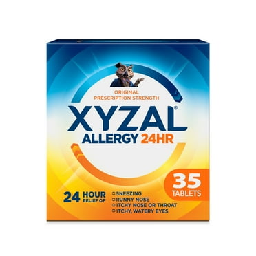 Xyzal 24 Hour Allergy Relief Medicine, Original Prescription Strength Antihistamine, Levocetirizine Dihydrochloride Tablets, 5 mg, 35 Count