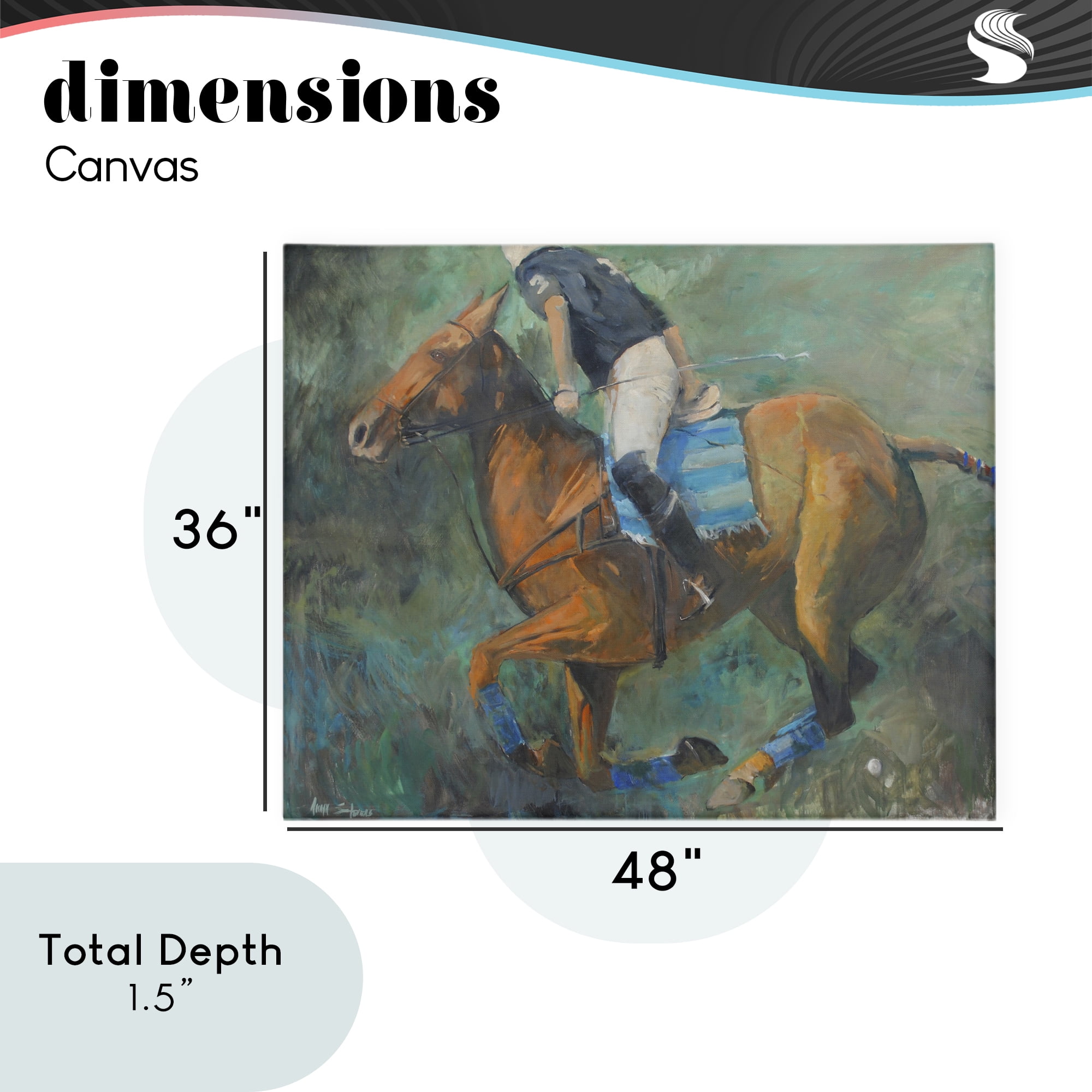 Stupell Industries Polo Rider in Dynamic Motion Canvas Wall Art, design by Jadei Graphics
