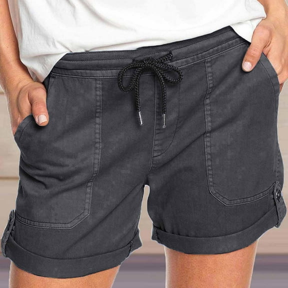 HAIJIE Swim Board Shorts Casual Shorts Drawstring Womens Shorts Athletic for Women High Waisted Beach Swimwear Bottoms Bathing Trunks with Liner