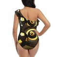 thumbnail image 5 of Sikiie Casino Card Soccer Print Women One Piece Swimsuits Tummy Control One Shoulder Bathing Suits Ruffle Swimwear, From S to XXL-Small, 5 of 6