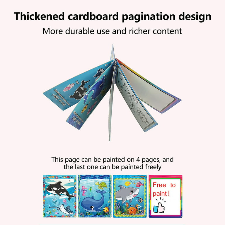 Water Canvas Children'S Water Painting Book Graffiti Coloring Book Drawing  Toys Early Education Water Painting Book Can Be Painted Repeatedly Pool  Toys For Toddlers 1-3 Abs B 
