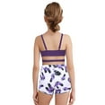 thumbnail image 4 of YiZYiF Kids Girls 3 Piece Athletic Tankini Swimsuit Bikini Bra Top with Briefs and Shorts Swim Set Purple 14Y, 4 of 7