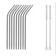 thumbnail image 1 of juego de 11 piezas, 9 pajitas de acero inoxidable (8 * 215 mm), sin desperdicio porque son reutilizables con cepillos de limpieza, ideales para beber cócteles, café helado y todas tus bebidas fa, 1 of 4