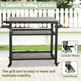 thumbnail image 2 of Witaxima 3-Shelf Outdoor Grill Table with Wheels, 42.24" x 21.65" x 32.67" BBQ Prep Cart for Blackstone Griddle, Rust-Proof Grey Metal Table with Propane Tank Hook & Tool Hooks, 2 of 7