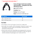 thumbnail image 2 of Front Left Upper Control Arm and Ball Joint Assembly - Compatible with 2000 - 2004 Nissan Xterra 2001 2002 2003, 2 of 2