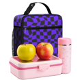thumbnail image 6 of Purple and Black Wavy Checkered Pattern Insulated Lunch Bag Teens,Lunch Box for Men Women for Work,Picnic or Travel,10.2x9.5x4.3 Inches,8 Can Capacity, 6 of 6