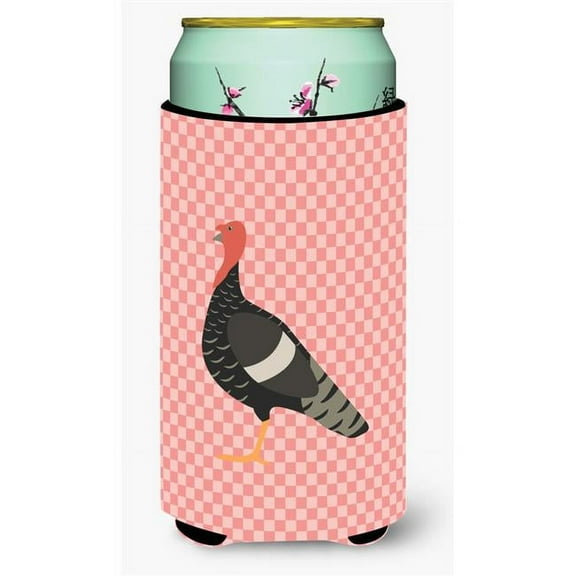 Carolines Treasures BB7987TBC Marragansett Turkey Pink Check Tall Boy Beverage Insulator Hugger