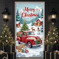 thumbnail image 2 of Vintage Truck Christmas Banner with Gifts Snowy Scenery for Holiday Party Indoor Outdoor Decoration, 2 of 9