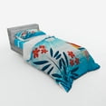 thumbnail image 2 of Ambesonne Cartoon Bedding Set 3 Pcs, Oleanders and Sailboat, Twin XL, Blue Orange White, 2 of 2