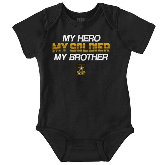 US Army Logo My Brother Hero Soldier Romper Boys or Girls Infant Baby Brisco Brands 12M