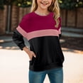 thumbnail image 2 of Sopiago Girls Sweatshirt Casual Crewneck Long Sleeve Cute Pullover Oversized Lightweight Fleece Tops Side Split Black,8-9 Years, 2 of 7