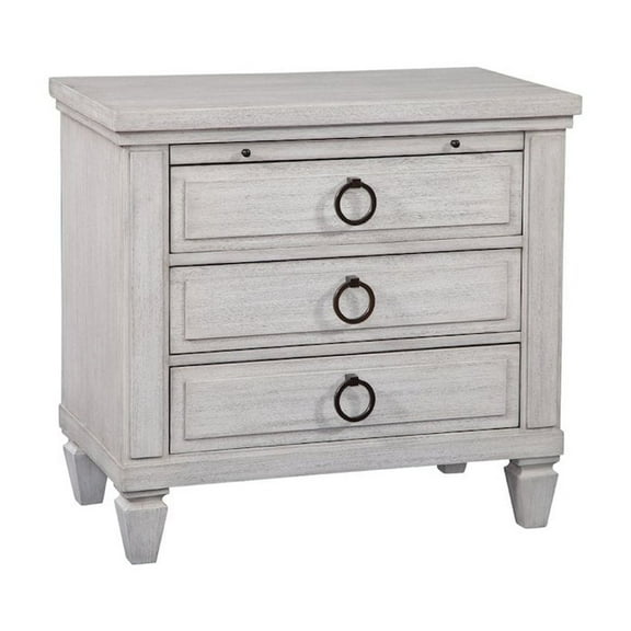 Salter Path Oyster White Wood 3-Drawer Farmhouse Style Nightstand