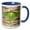Blue/White, variant on 3drose, North American Luna Silk Moth, Insects - Us48 Dgu0717 - Darrell Gulin, 11oz Two-tone Green Mug