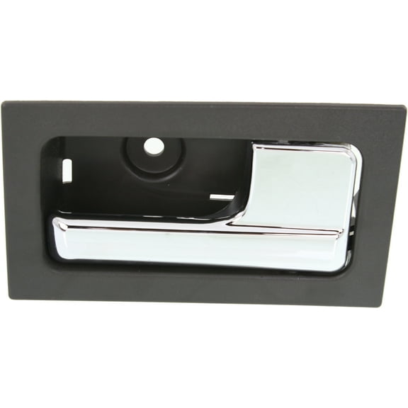 Interior Door Handle Compatible with 2009-2014 Ford F-150 Front, Passenger Side Extended Cab Pickup Gray bezel with chrome lever