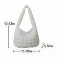thumbnail image 6 of TELOLY Puffer Tote Bag,Metal Zipper Pull Quilted Tote Bag for Women,Polished and Refined Finish Puffer Tote Bag for Women,White, 6 of 6