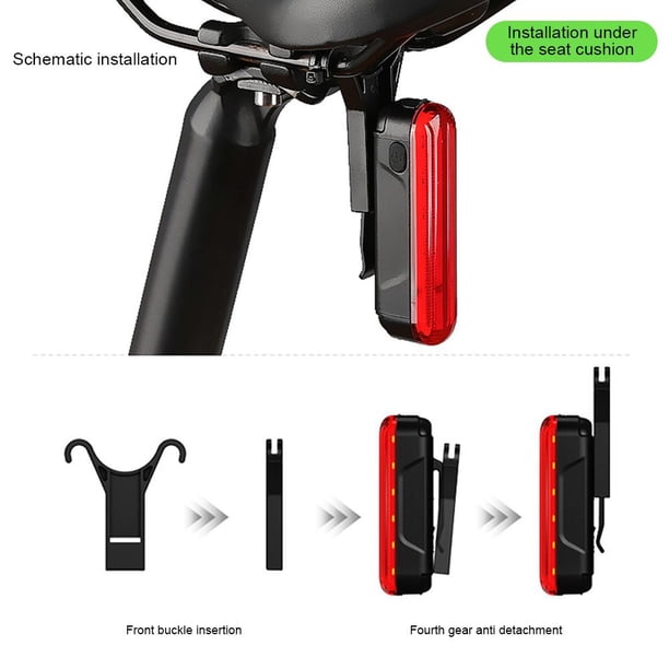 30LM Luces de bicicleta Sensor de freno 450mAh Luz trasera de bicicleta Accesorios de conducción nocturna Ndcxsfigh Accesorios para bicicletas