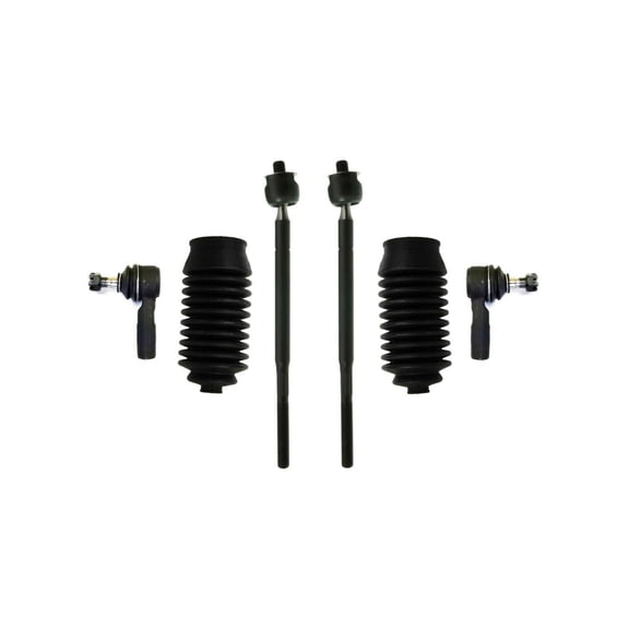 6 Pc Steering Kit Outer & Inner Tie Rod Ends, Rack and Pinion Bellow Boots Fits Passenger Driver Side Fits select: 1993-2002 TOYOTA COROLLA, 1996-2003 TOYOTA RAV4
