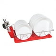 thumbnail image 2 of Kitchen Details 3 Piece Chrome Dishrack with Tray in Red, 19" x 12" x 4", 2 of 3