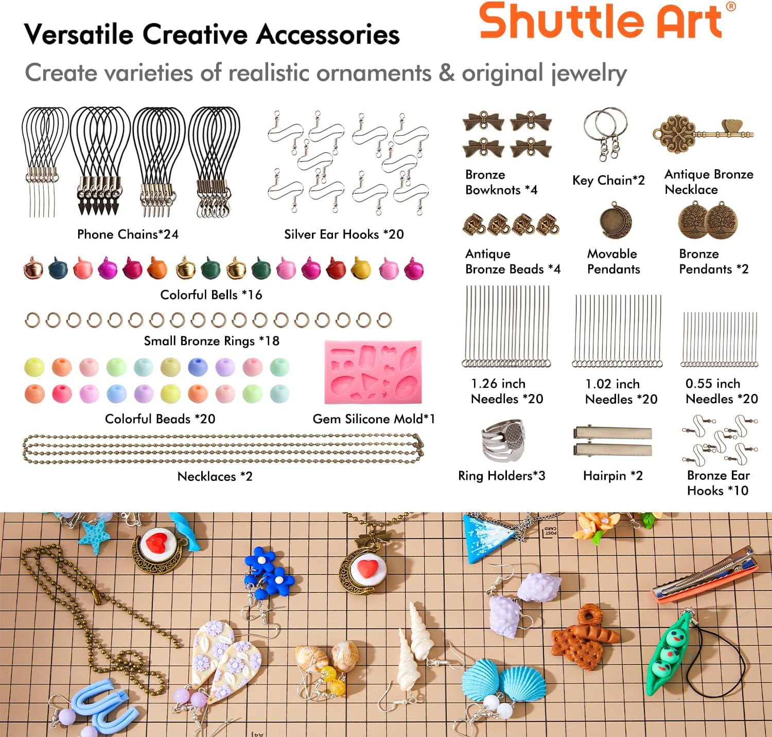 Polymer Clay, Shuttle Art 82 Colors Oven Bake Modeling Clay, Creative Clay Kit with 19 Clay Tools and 16 Kinds of Accessories, Non-Toxic, Non-Sticky, Ideal DIY Art Craft Clay Gift
