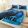 thumbnail image 3 of Feelyou Video Gamer Boy Full Size Sheets, Blue Gamepad Modern Gaming Bed Sheets, Honeycomb Abstract Sheet Sets, Lightweight Room Decor, 4pcs, 3 of 7