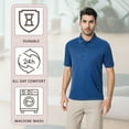 thumbnail image 5 of Zfeel Men’s Polo Shirt Polo Collar and Performance Easy Care Short Sleeve Solid Shirt Color Kiwi, 4XL, 5 of 7